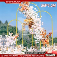 2M*1.2M Metal Arched Balloon Frame Background Stand Wedding Arch Golden Stand Wedding Decoration