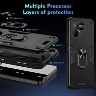 Phone Case for Tecno Pova 8 5G Pova8 LK6 Casing Car Magnetic Ring Holder Bracket Armor Shockproof So