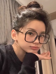 Retro Korean Type Trendy Large Frame Slim Look Glasses Frame Face without Makeup Gadget Square round