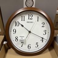 Seiko Clock QXA598B Quiet Sweep Second Hand Silent Brown Wooden Color Analog Wall Clock QXA598
