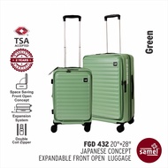 SAMEL 2-IN-1 SET FGD 432 JAPANESE CONCEPT EXPANDABLE ANTI-THEFT ZIPPER FRONT OPEN LUGGAGE (20" + 28"