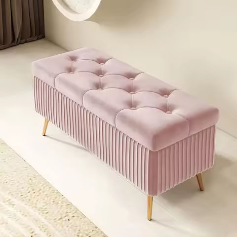 Nordic Fabric Ottomans long Sofa Bench with Storage luxury Home Creative Doorway Corridor Shoe Chang