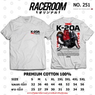 RACEROOM White T-Shirt No Biased Cotton100 Honda-251