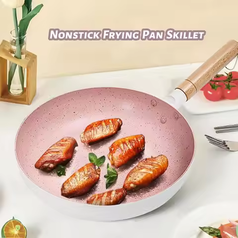 Durable 20/24/26cm Frying Pan Non Stick Ceramic Coating Egg Pan Milk Pot Kitchen Cookware Japanese S