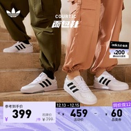 adidas「面包鞋」阿迪达斯官方三叶草COURTIC男女经典运动板鞋 白/黑 41(255mm)