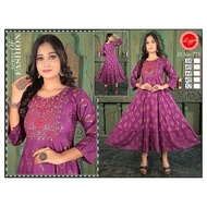 [M to 5XL] PRIYA Rayon Anarkali Kurti Gown Indian Dress/ Kurtis Women Baju Bollywood Muslimah