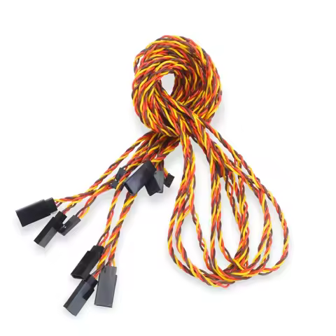 New 6pcs10/15/20/30/50/100cm Twisted wire Servo Extension Cable For Futaba JR Anti-interference Serv
