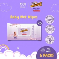 Whoopee Baby Wet Wipes Tisu Basah Bayi 100's x 6 Packs Hypoallergenic 99% Pure Water Alcohol Free