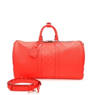 Louis Vuitton Red Monogram Canvas and Taiga Keepall 50 Silver Hardware, 2021-2022