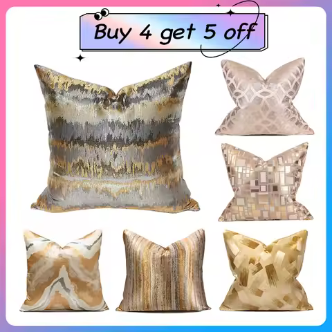 Luxury Golden Sofa Cushion Cover for Living Room Modern Gray Throw Pillowcase for Euro Decoration 20