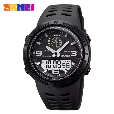 SKMEI Outdoor Sports Men's Electronic Watch Dual Display Multi functional Waterproof Student Explora
