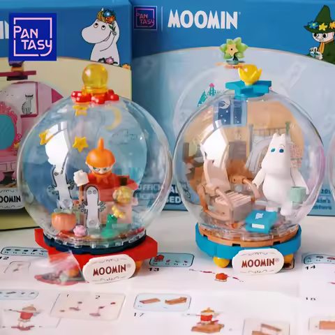 Pantasy Building Blocks Moomin Roaming Series Anime Ornaments Puzzle Toys Splicing Crystal Balls Des