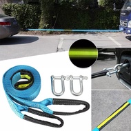 Car Tow Rope เชือกลาก 5M 8T สายรัดสำหรับยานพาหนะ FluorescentTow Strap Towing Rope with RO รถพ่วง เชื