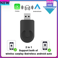 Acodo New 2 in1 Wireless CarPlay Dongle Wireless Android Auto Box Wired to Wireless Carplay Android Auto Smart dongle Plug And Play 5Ghz WiFi BT5.0 Support Toyota Kia VW Hyundai Compatible with 99% of Car Carplay Android Auto Adapter
