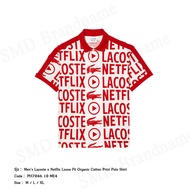 Lacoste เสื้อโปโล รุ่น Mens Lacoste x Netflix Loose Fit Organic Cotton Print Polo Shirt Code: PH7046