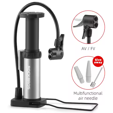 ROCKBROS Bicycle Pump Bike High Pressure Bike Pump AV/FV Portable Air Inflator Foot Bomba MTB Bicycl