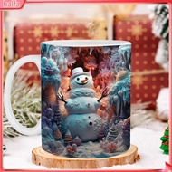 {halfa}  Durable Ceramic Mug Christmas Mug Festive Christmas Ceramic Mug Perfect for Coffee Tea Water Ideal for Home Office Use Creative Xmas Design Great Gift Idea