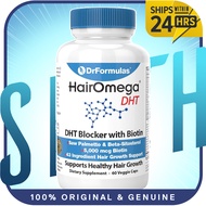 DrFormulas HairOmega DHT Blocker Biotin 5000 mcg Vitamins for Hair Growth Supplement | Hair Loss Pil