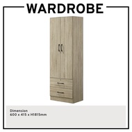 Wardrobe Cloths Cabinet 2 Swing Door With Drawer