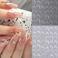 SHNGKI French 3D Line Nail Art Stickers Press On Nails Decals DIY - 60-100 pcs