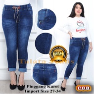 Celana panjang Skinny jeans wanita pinggang karet Import terbaru - Celana wanita import paling laris