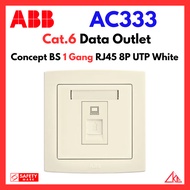 (SG Seller) ABB Concept BS White AC333 1G Computer Outlet RJ45 CAT6 8-Pole UTP