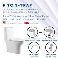 One Piece Multi Outlet Offset Water Closet WC P to S Trap 4 inch to 8 inch / 6 inch to 12 Inch Rimle