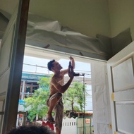pintu utama 2 daun kayu merbau