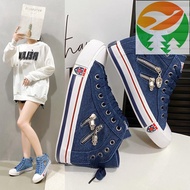 Gm1 Zip Ganga Women's Skull Design Canvas Sneakers