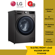 LG 10.5/7kg Front Load Washer Dryer with AI Direct Drive™ and Steam+™ FV1450H2B