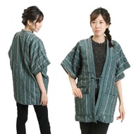 半纏 外套 罩衫 日本 日式 絎縫半纏外套 和服 F 條紋/綠