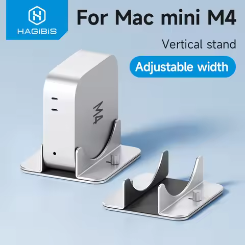 Hagibis Vertical Stand for Mac Mini M4/M4 Pro Aluminum Alloy Laptop Desktop Stand Anti-Slip Adjustab