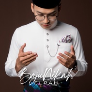 Baju Melayu Off White Elrah Exclusive Nikah Kahwin Putih Offwhite Cream Ultimate Free Sampin