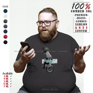 PUTIH MERAH HITAM KATUN Men's T-shirt Big Size B2038 DIE QJ Oblong Simple Premium Cotton Jumbo Writi