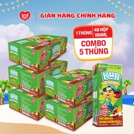 Combo 5 thùng Sữa lúa mạch KUN vị socola 1 thùng 48 hộp x 110ml/180ml