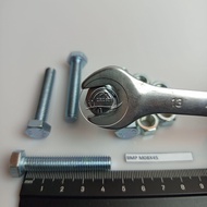 M8 X 45 WHITE BMP M8X45 BOLT NUT 4.5CM LENGTH 4.5 CM KEY 13 GALVANIZED GALVANIZED