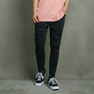 陳零九 NINE THEORY 手磨破壞牛仔褲 黑色