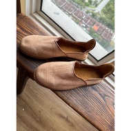 Men’s Moroccan Babouche Shoes Leather/Handmade Morocco Slip-On/Made in Morocco/Natural/41EU