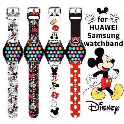 Disney Mickey Minnie Watchband For Huawei watch 2Pro GT/GT2 Samsung galaxy watch/active2/gear sport/