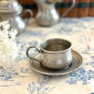 40313-古樸法國古董純錫杯碟