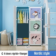 Clothes Storage Cabinet DIY Wardrobe Plastic Rak baju Bertutup Bedroom almari baju Drawer Storage Clothes Cabinet Clothing Cabinet Almari Pakaian 衣櫃/衣橱