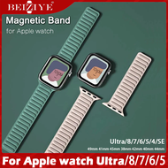 ซิลิโคน link loop Magnetic สำหรับ apple watch band 44 มม. 40 มม. 41 มม. 45 49 มม. สร้อยข้อมือ apple watch series 8 7 6 SE 5 4 3 42 38 มม.