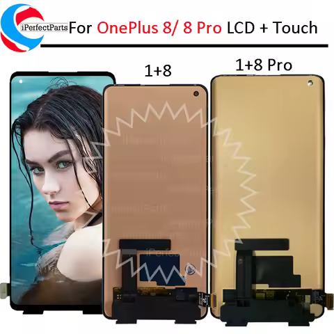 AMOLED LCD For OnePlus 8 LCD IN2013 IN2017 Touch Panel Screen Digitizer For OnePlus 8 Pro IN2023 IN2