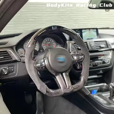 LED Display M Performance Alcantara Carbon Fiber Steering Wheel For BMW M2 M3 M4 M5 M5 M6 F10 F87 F8