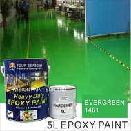5Litre ( EVERGREEN 1461 ) Paint Epoxy Floor Paint Coating ( FOUR SEASONS ) 5L (Cat Lantai Simen Epoxy)