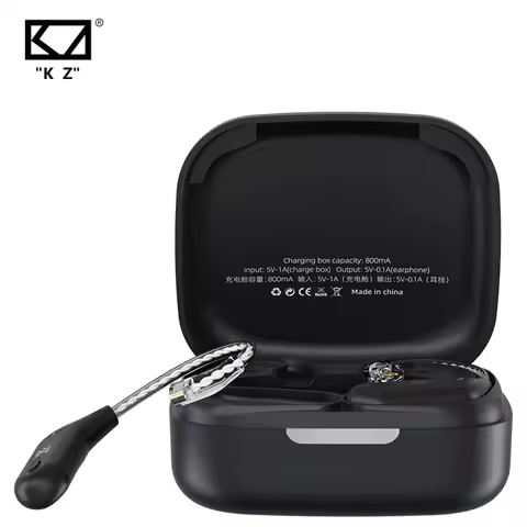 KZ AZ09 HD Bluetooth Upgrade Cable HIFI Wireless Ear Hook Headset Cable With Charging Case For ZAS Z