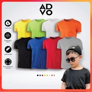 ADVO Kids Microfiber T-shirt Jersey Round Neck Baju Jersi Kids T shirt Kid Tshirt Children Quick Dry