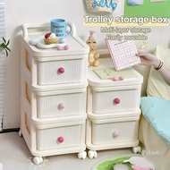 Palm0 3/4/5 Tier Rolling Storage Cart - Multi-Tier Mobile Organizer for Kitchen  Bathroom & Bedroom