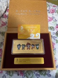 北京2008年奧運 北京奧運 吉祥物屏風鍍金紀念章