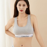 เสื้อชั้นในกีฬาผ้าฝ้ายแท้สำหรับผู้หญิง Caiwen Kani ชุดโยคะเสริมหน้าอกแบบไม่มีวงแหวน เสื้อชั้นในเสริม